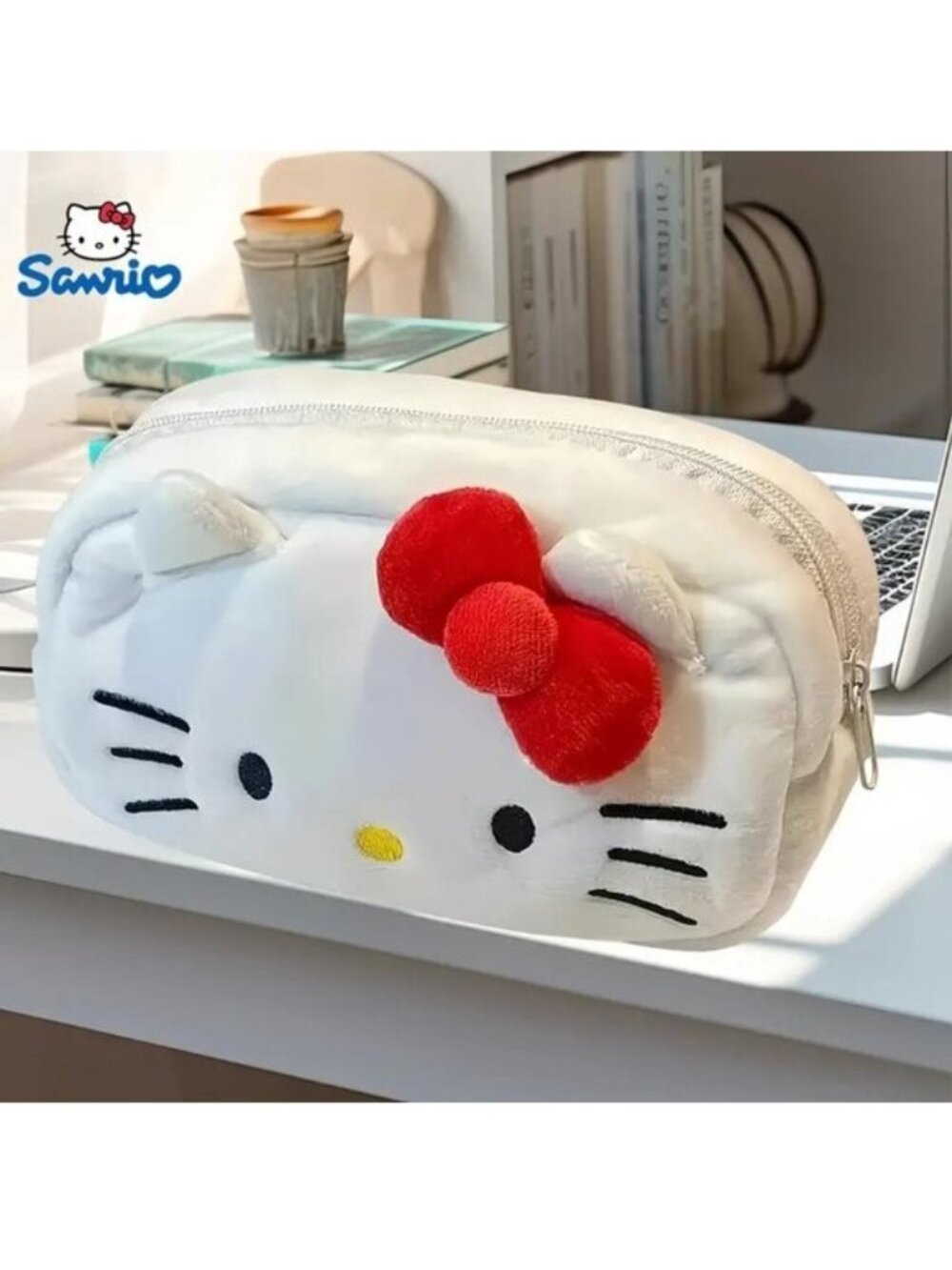 Hello Kitty Cosmetic Bag Case Makeup Plush Pouch Pencil Travel Sanrio Stylish